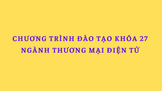 Chương trình đào tạo ngành Thương mại điện tử khóa 27